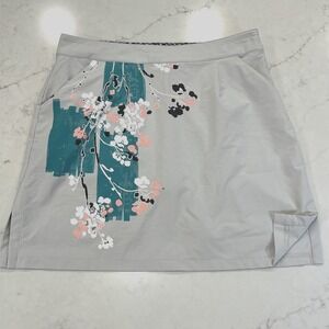Tail Tech Sz 10 Performance Activewear Graphic Gray Golf Skort Pockets Travel